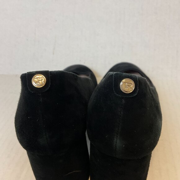 Taryn Rose Ricki Pumps Black 8B Suede Rounded Toe Block Heel - Picture 7 of 14